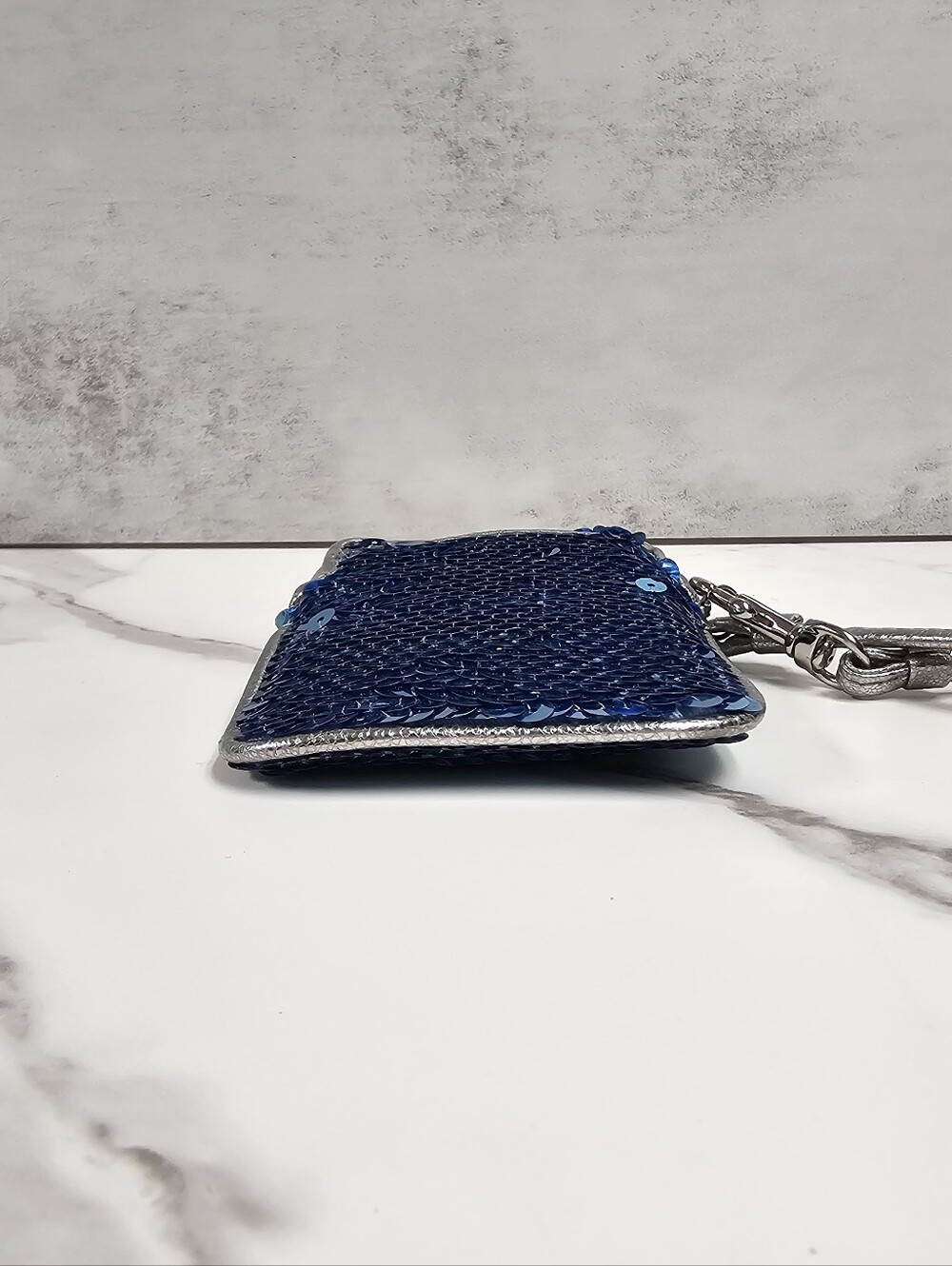 Coach Poppy Special Edition Blue Sequin Wristlet - Picture 5 of 9